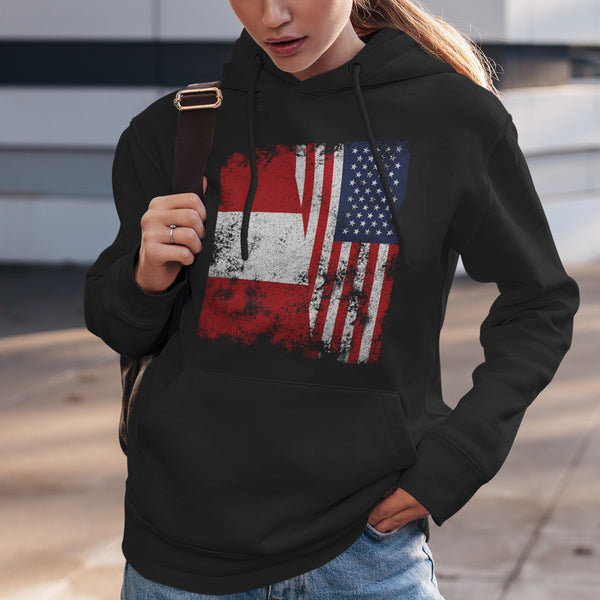 Peru USA Flag - Half American Hoodie
