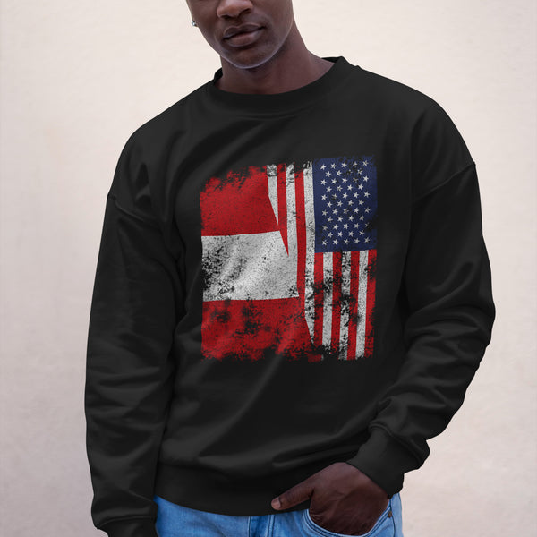 Peru USA Flag - Half American Sweatshirt