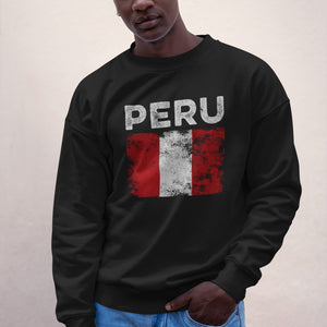 Peru Flag Distressed - Peruvian Flag Sweatshirt