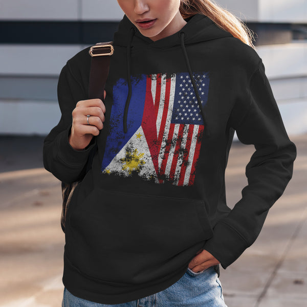 Philippines USA Flag - Half American Hoodie