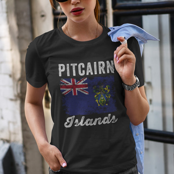 Pitcairn Islands Flag Distressed T-Shirt