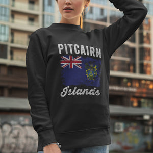 Pitcairn Islands Flag Distressed Sweatshirt