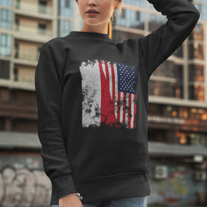Poland USA Flag - Half American Sweatshirt