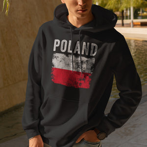 Poland Flag Distressed - Polish Flag Hoodie