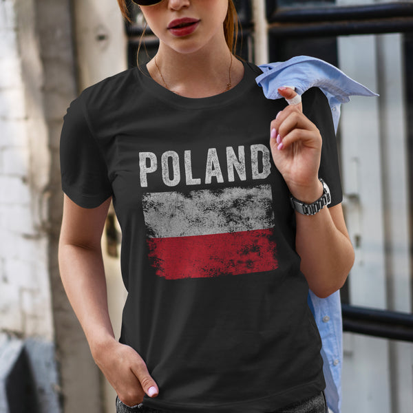 Poland Flag Distressed - Polish Flag T-Shirt