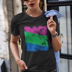 Polysexual Flag - Distressed LGBT+ T-Shirt