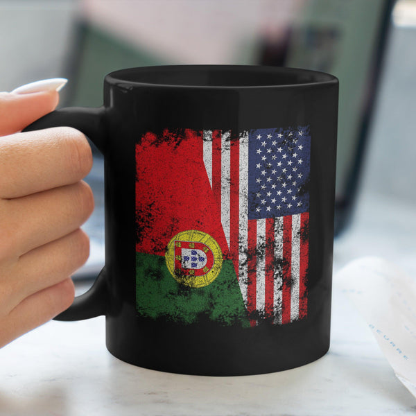 Portugal USA Flag - Half American Mug