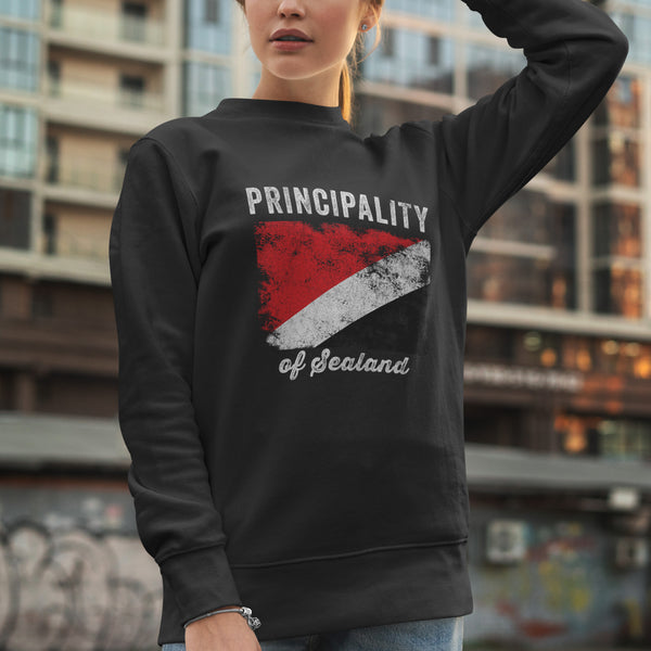 Principality of Sealand Flag Distressed Sweatshirt