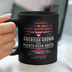 American Grown Puerto Rican Roots Flag Mug