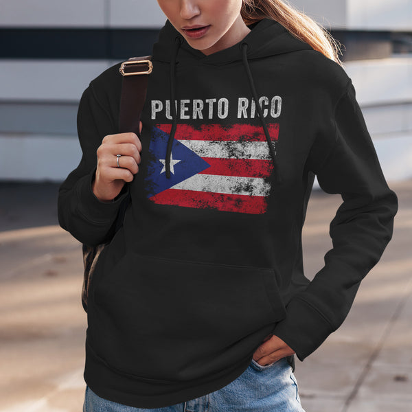 Puerto Rico Flag Distressed Hoodie
