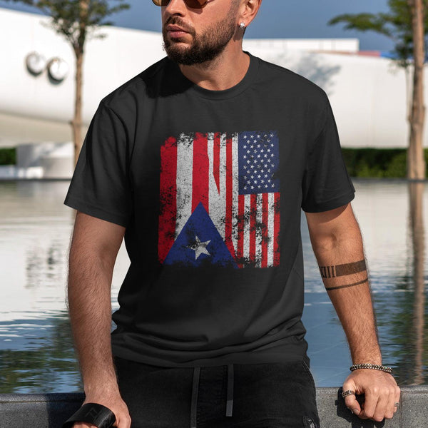 Puerto Rico USA Flag - Half American T-Shirt