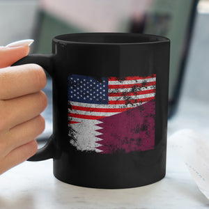 Qatar USA Flag Mug