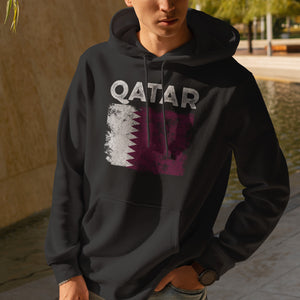 Qatar Flag Distressed - Qatari Flag Hoodie