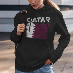 Qatar Flag Distressed - Qatari Flag Hoodie