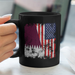 Qatar USA Flag - Half American Mug