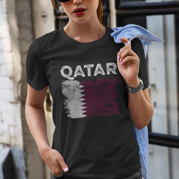 Qatar Flag Distressed - Qatari Flag T-Shirt