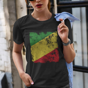 Republic Of The Congo Flag T-Shirt Black / S