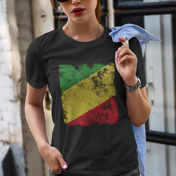 Republic Of The Congo Flag T-Shirt Black / S