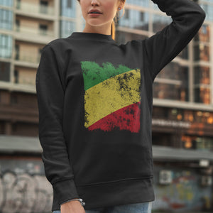 Republic Of The Congo Flag Sweatshirt Black / S