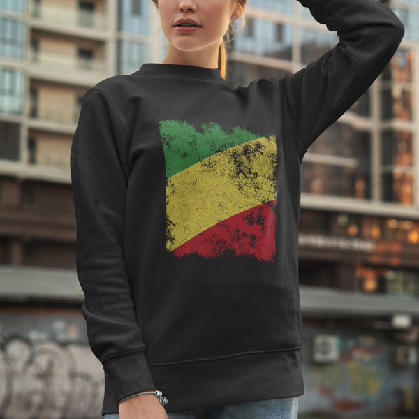 Republic Of The Congo Flag Sweatshirt Black / S