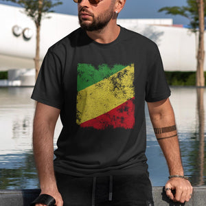 Republic Of The Congo Flag T-Shirt Black / S