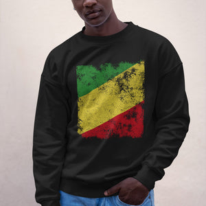 Republic Of The Congo Flag Sweatshirt Black / S