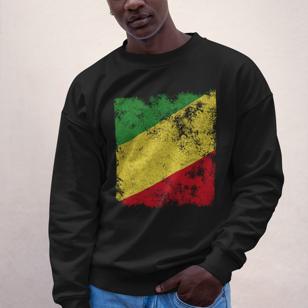 Republic Of The Congo Flag Sweatshirt Black / S