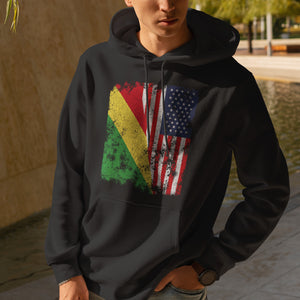 Republic of the Congo USA Flag Hoodie