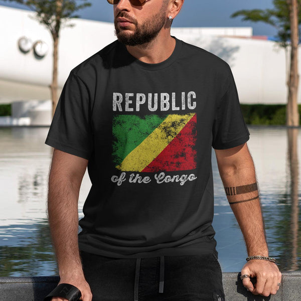 Republic of the Congo Flag Distressed T-Shirt