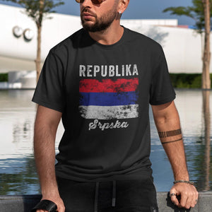 Republika Srpska Flag Distressed T-Shirt
