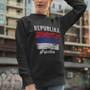 Republika Srpska Flag Distressed Sweatshirt