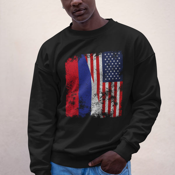 Republika Srpska USA Flag Half American Sweatshirt