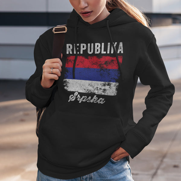 Republika Srpska Flag Distressed Hoodie