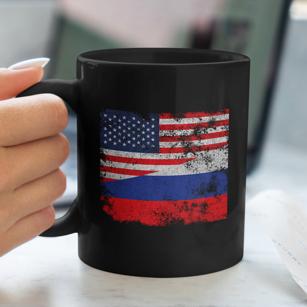 Russia USA Flag Mug