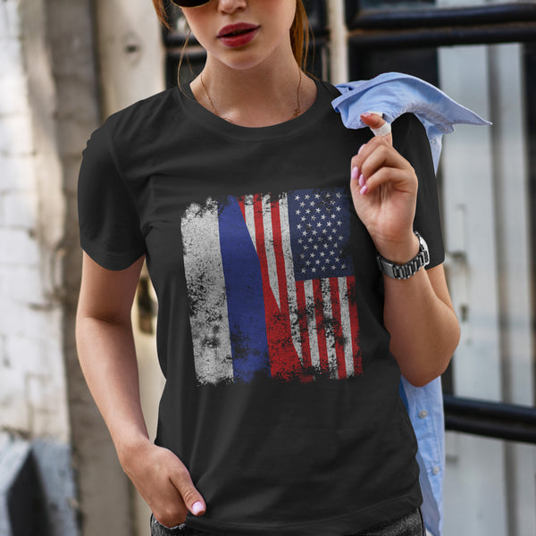 Russia USA Flag - Half American T-Shirt