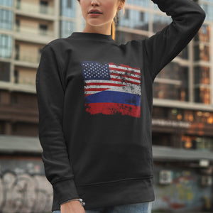Russia USA Flag Sweatshirt