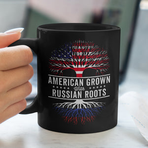 American Grown Russian Roots Flag Mug