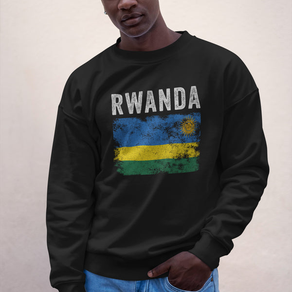 Rwanda Flag Distressed - Rwandan Flag Sweatshirt