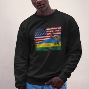 Rwanda USA Flag Sweatshirt