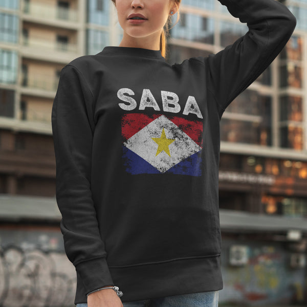Saba Flag Distressed - Saban Flag Sweatshirt