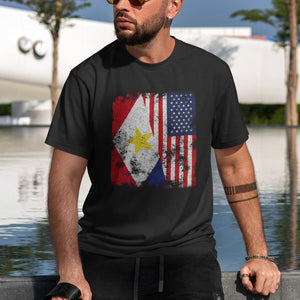 Saba USA Flag - Half American T-Shirt