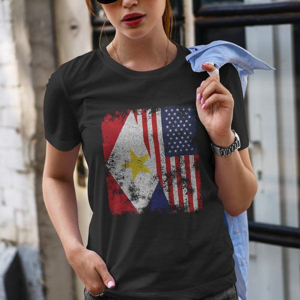 Saba USA Flag - Half American T-Shirt