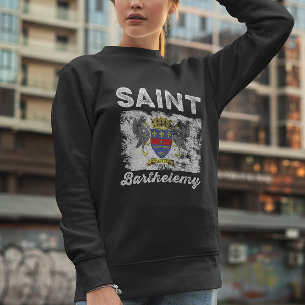 Saint Barthélemy Flag Distressed Sweatshirt