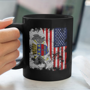 Saint Barthelemy USA Flag Half American Mug