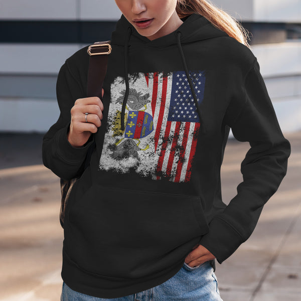 Saint Barthelemy USA Flag Half American Hoodie