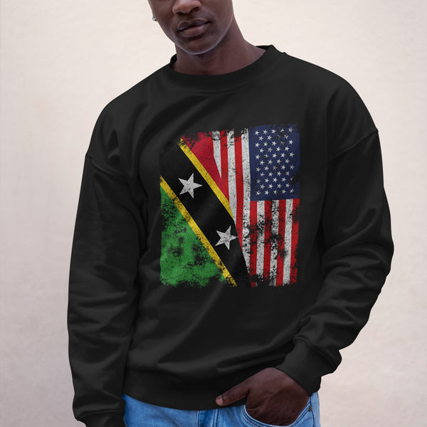 Saint Kitts and Nevis USA Flag Sweatshirt