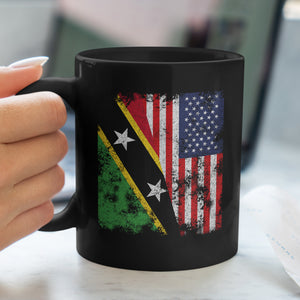 Saint Kitts and Nevis USA Flag Mug