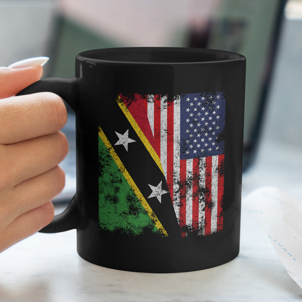 Saint Kitts and Nevis USA Flag Mug