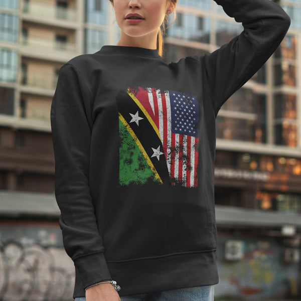 Saint Kitts and Nevis USA Flag Sweatshirt