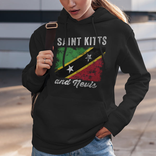 Saint Kitts and Nevis Flag Distressed Hoodie